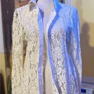 Saks Fifth Avenue White Lace Blouses